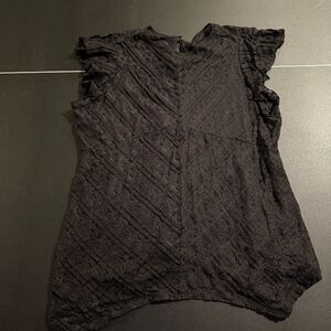 Torrid 3X (22/24) Black Floral Lace Flutter Sleeve Top